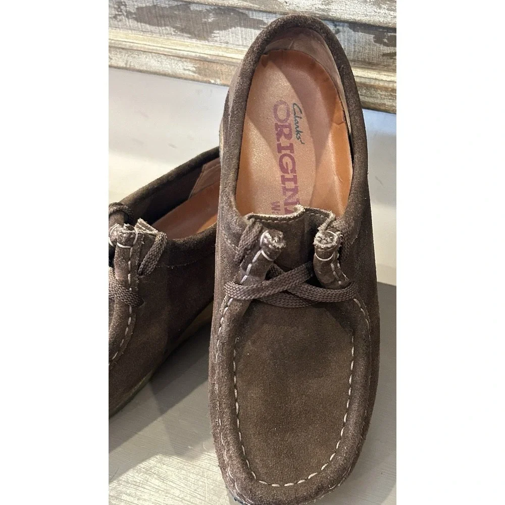 Clarks Originals Wallabee Women's Chukka Boots Comfort Shoes Dark Brown Sz 5.5M‎