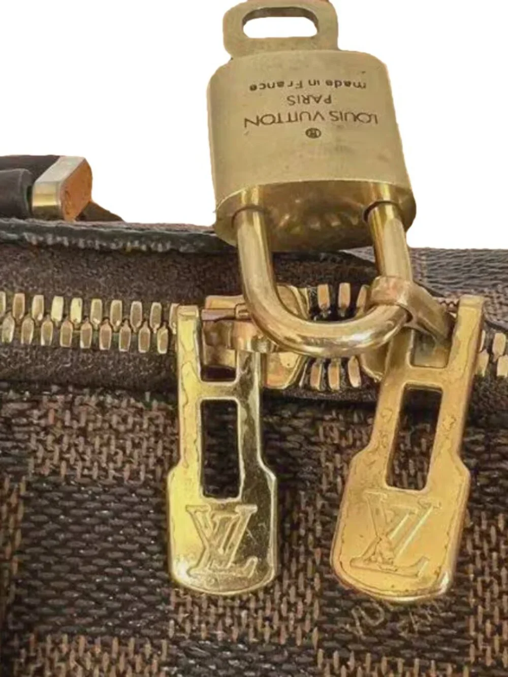 Louis Vuitton Brown Damier Alma Handbag - Padlock & Dustbag