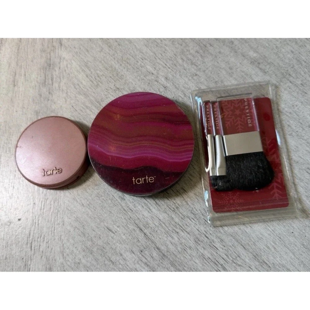 Tarte Amazonian Clay Bronzer and Paaarty Blush, Brushes 3Pc Makeup Set NEW‎