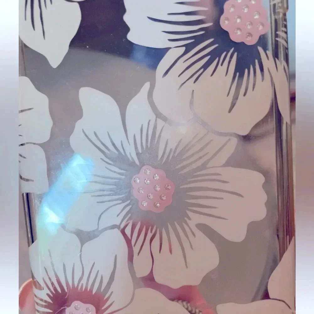 Kate Spade  Phone Case for 6-8 Floral -Hollyhock Cream/Blush/Crystal Gems/Clear