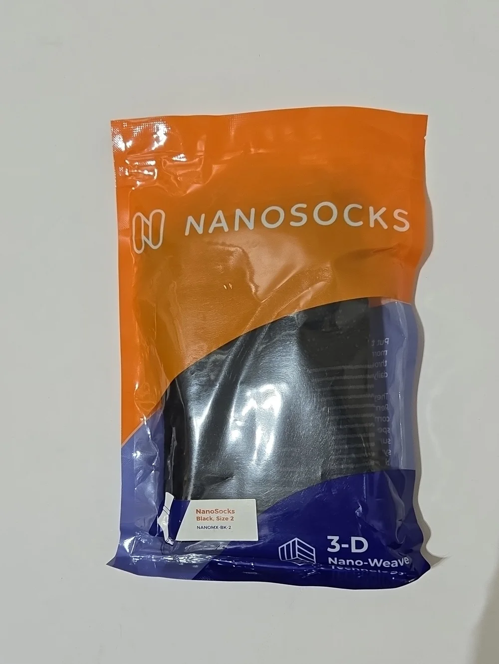 NANOSOCKS 3-D Nano-Weave Black  Socks