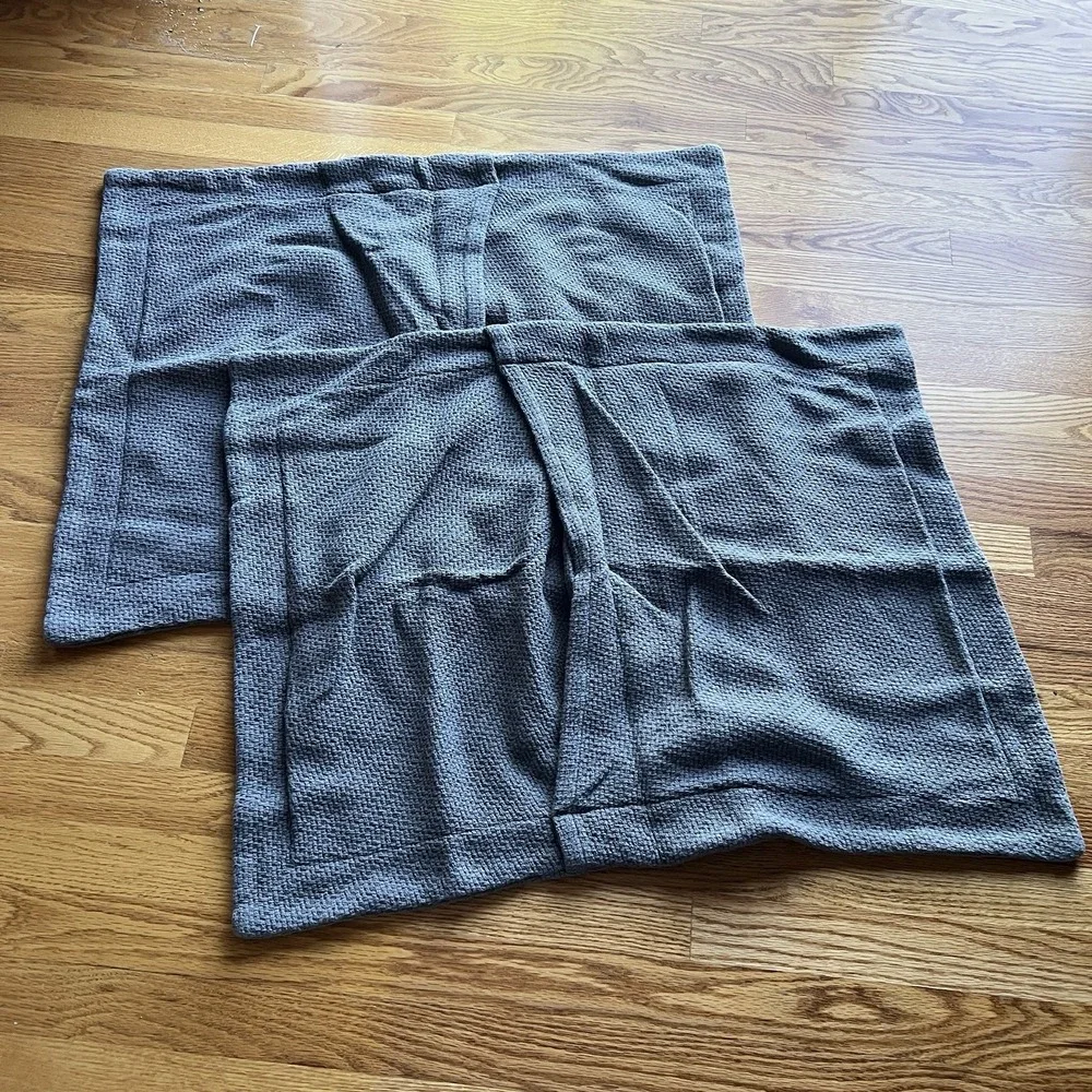 The Company Store 100% Cotton Waffle Weave‎ Gray Standard Sham Lot of 2 29 x 23