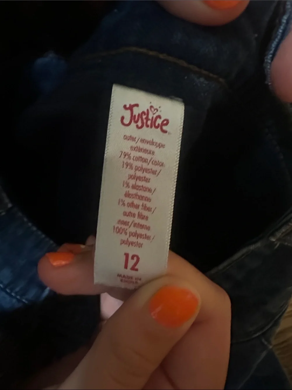 Justice navy denim