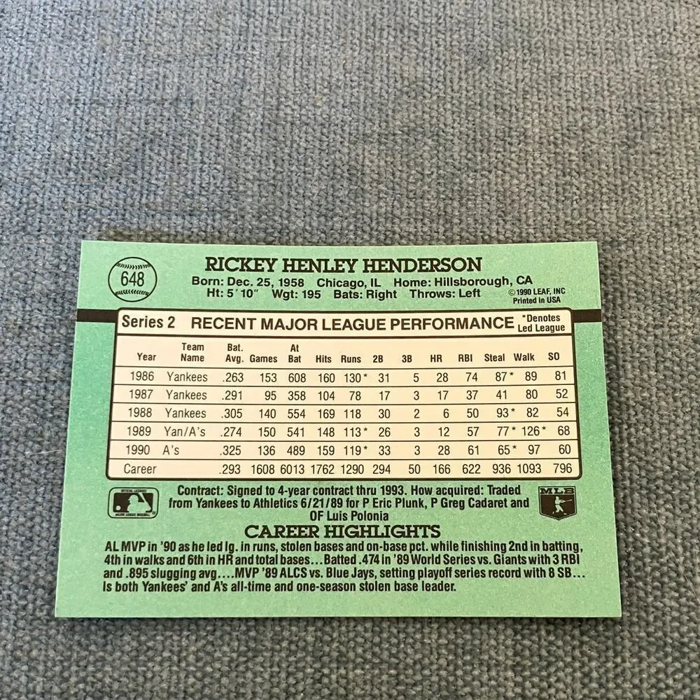 1991 Donruss Oakland A's Baseball Card Trading Card