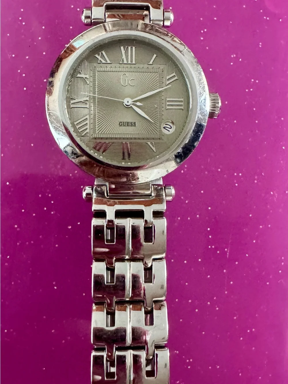 Guess Silver Gc Stainless Steel Bracelet Watch