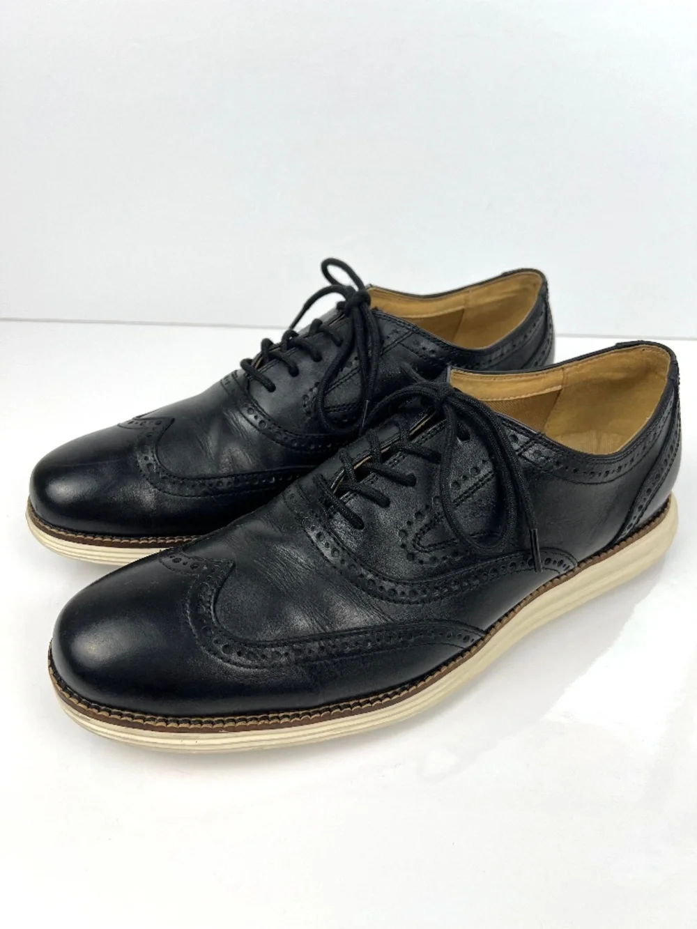 Cole Haan Zero Grand Wingtip Oxford Shoes Men’s 10.5 Black Leather Brogue Comfy