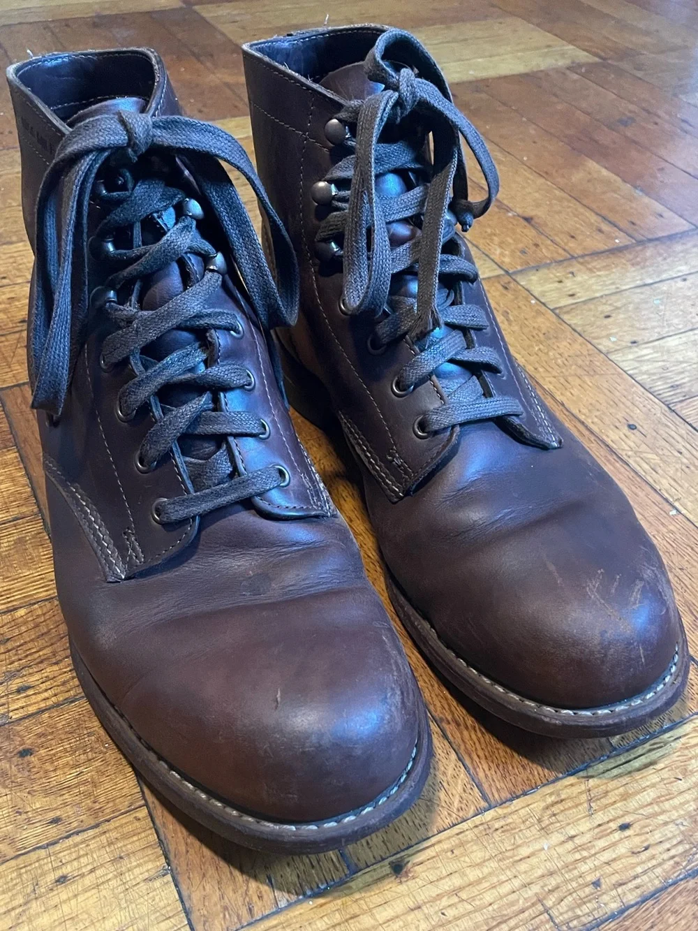 Wolverine 1000 Mile Boots Brown Leather Heritage Lace Up Mens 9.5 Rockford USA
