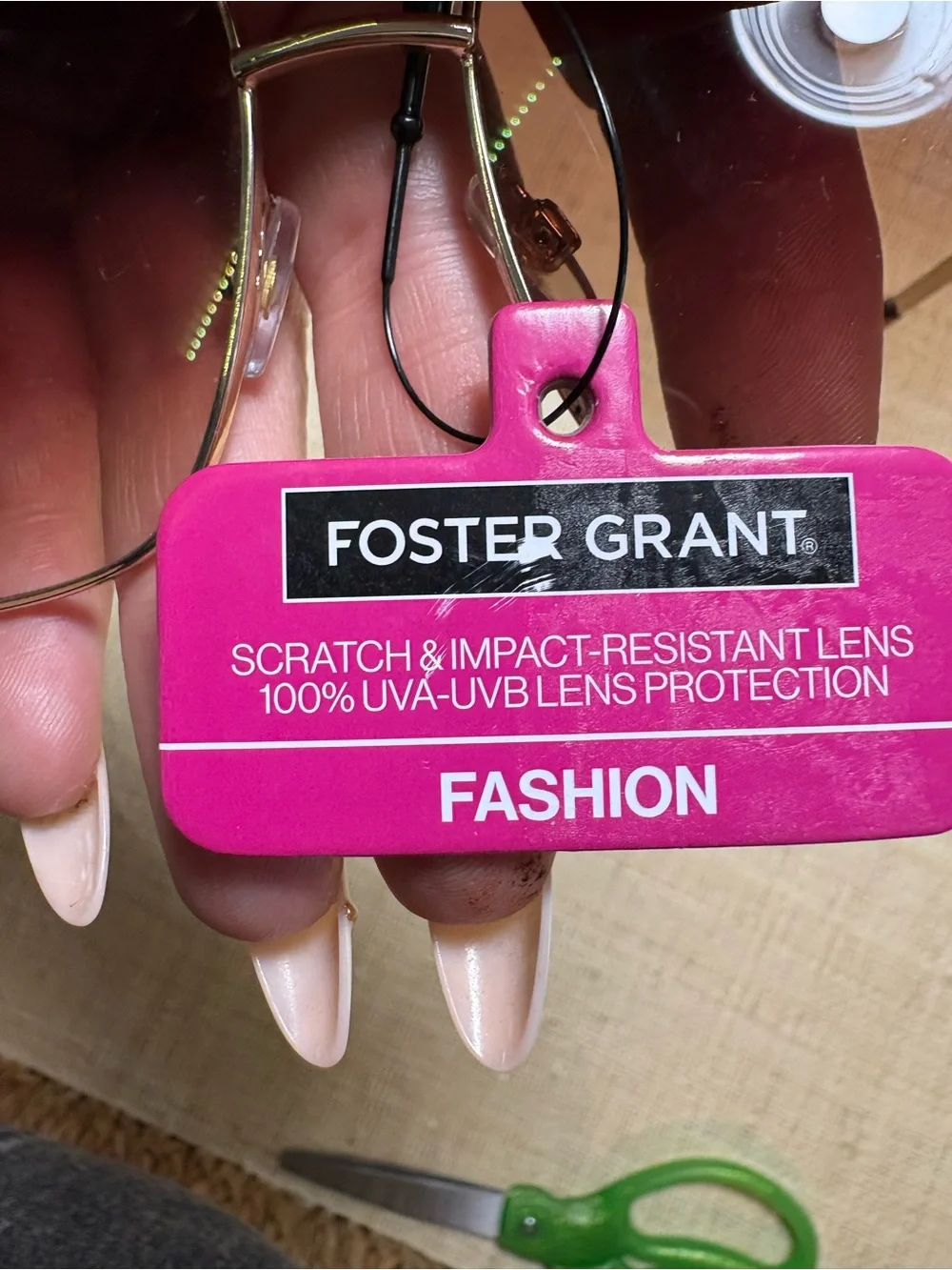 NWT Foster Grant Oversized Square Sunglasses Brown Gradient Gold Tortoise