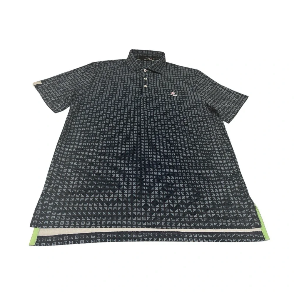 RLX‎ Ralph Lauren Wicking Polo Shirt Men Size M Print Golf Performance Stretch