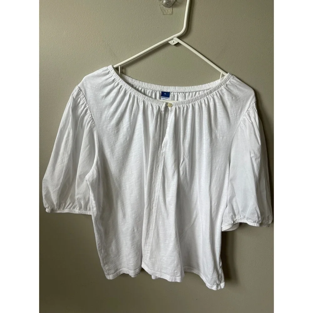 Old Nav Cotton Puff Sleeve breathable casual boho minimalist comfort cottage