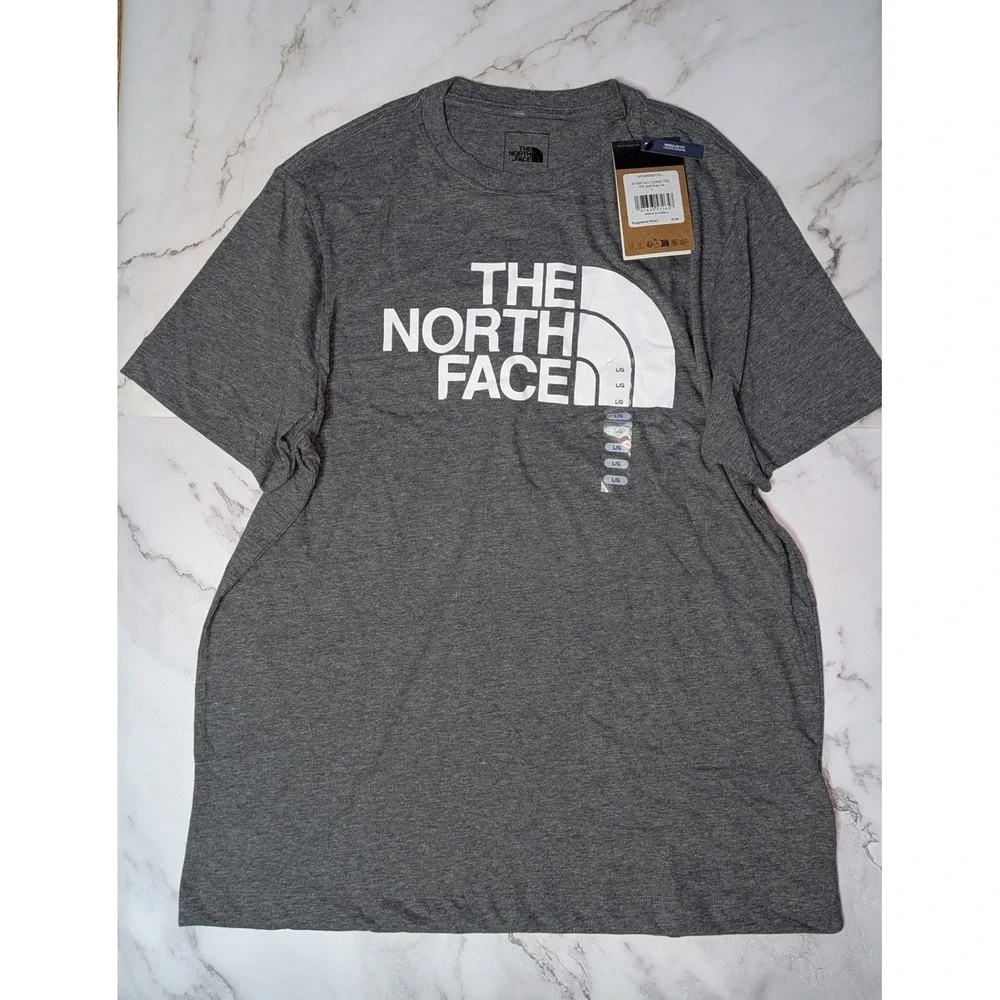 The‎ North Face Mens Half Dome Tee Grey Heather Logo T-Shirt NF0A8EBECQI-L Large