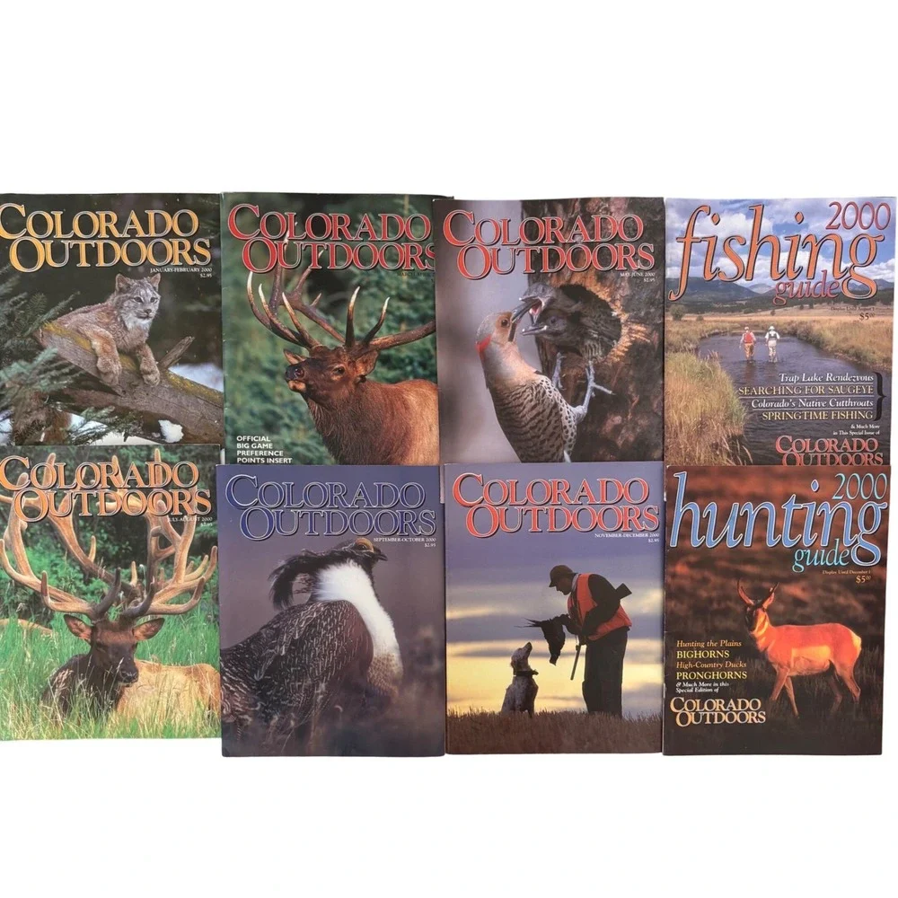 Vintage Colorado Outdoors Magazine 2000 Full Year Set&  Hunting Fishing Guides‎