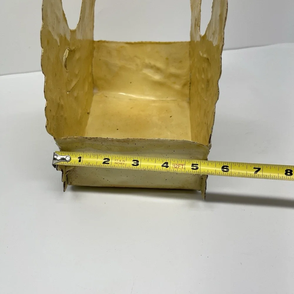 Hen On Nest Painted Metal Nesting Egg Basket Planter Country Core Farmhouse‎ Vtg