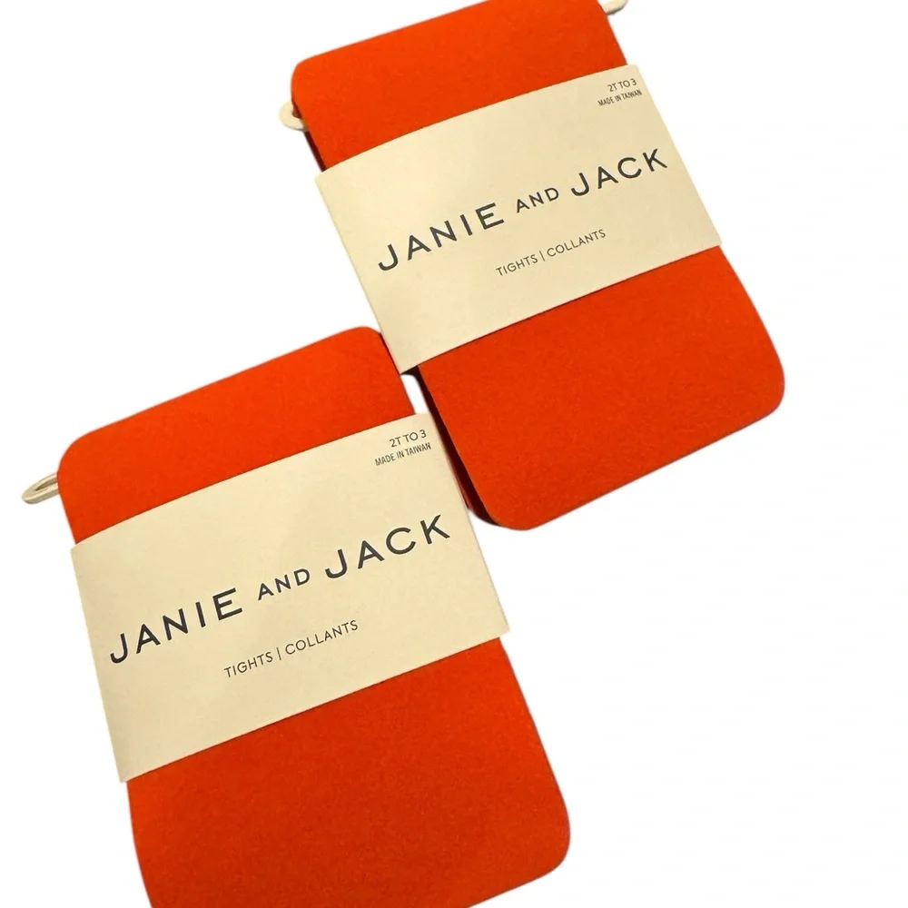 NWT Janie and‎ Jack Bundle of 2 Semi Opaque Tights Fall Halloween Thanksgiving