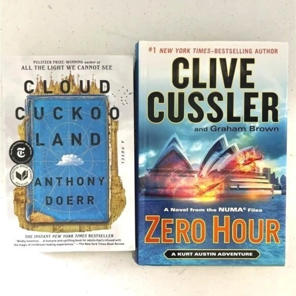 Adventure Books Cloud Cuckoo Land By Anthony Doerr & Zero Hour By‎ Clive Cussler