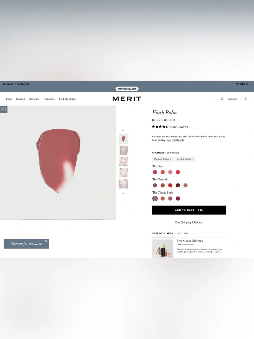 Merit flush balm