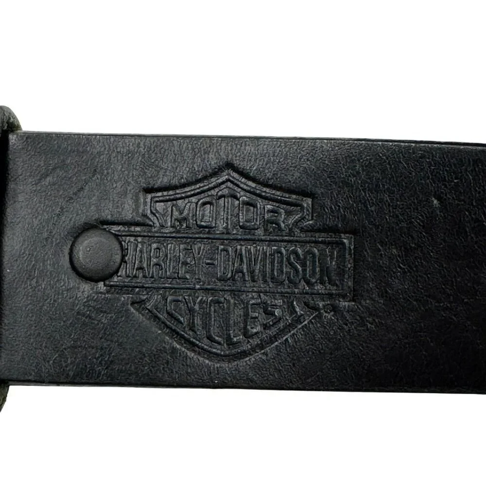 Harley-Davidson Embossed Leather Belt Black Bar & Shield Logo Mens Size 40