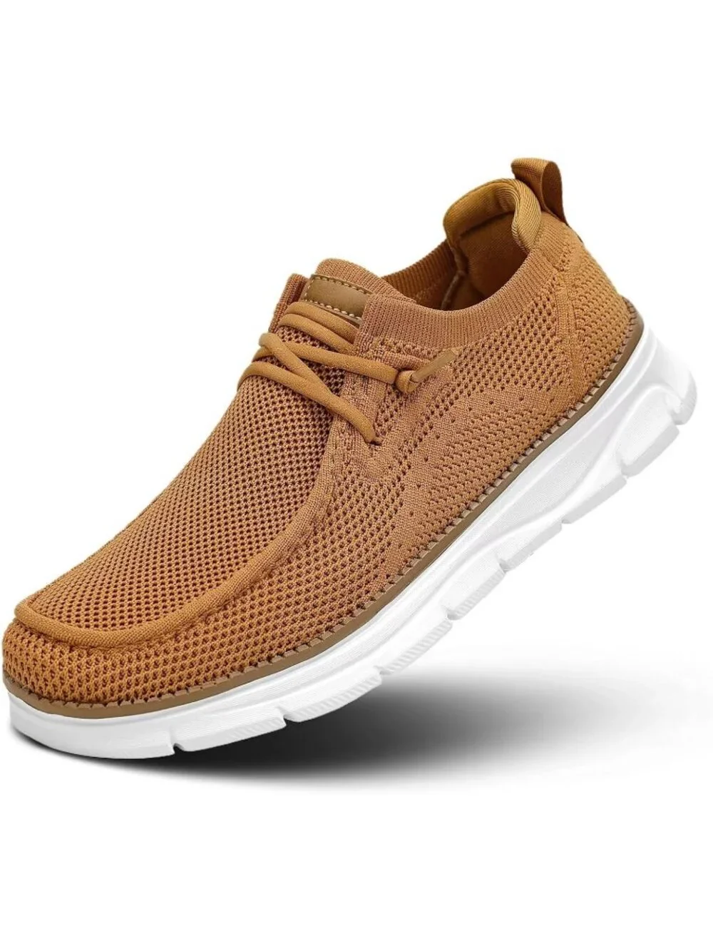 Men's Brown Yellow Slip On Loafers Comfortable Boat Casual Walking Sneaker Shoes