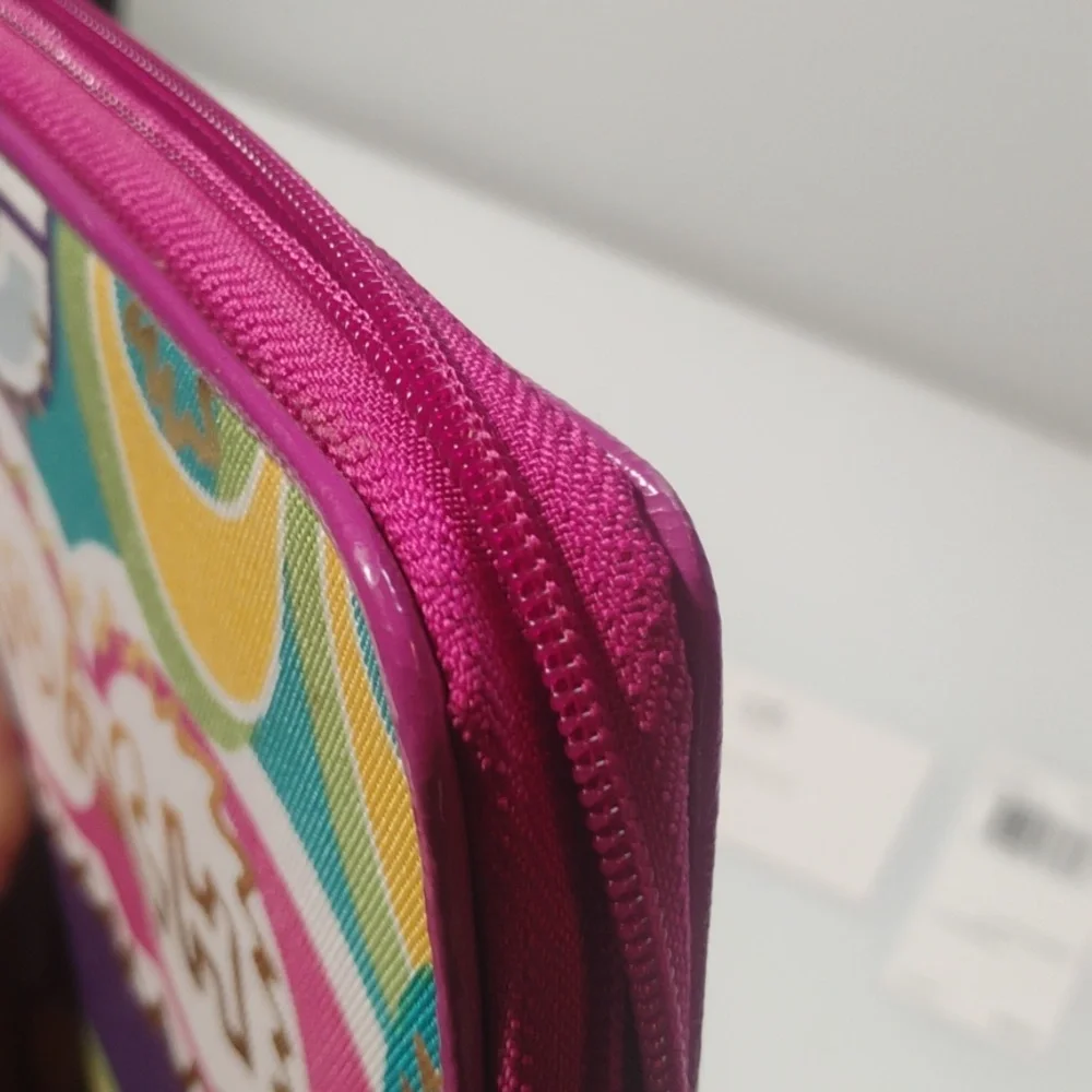 Coach Multicolor Graphic Logo Zip Phone Case - Purple, Teal, Yellow, Pink