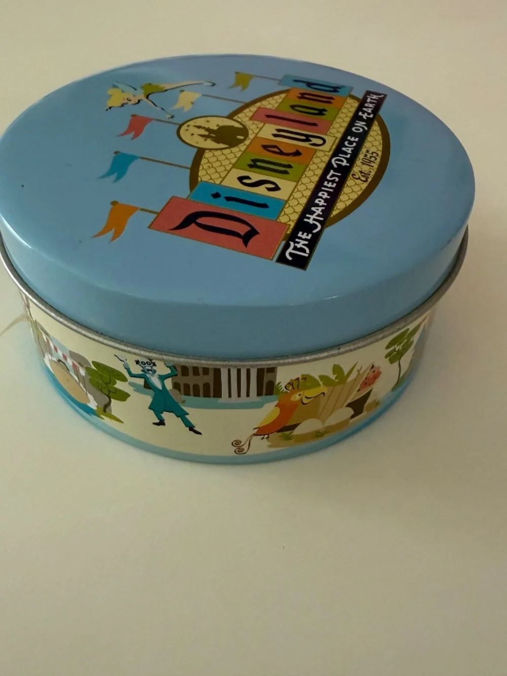Rare! Vintage Disneyland 50th Anniversary Round Notepaper Tin - Loose Paper