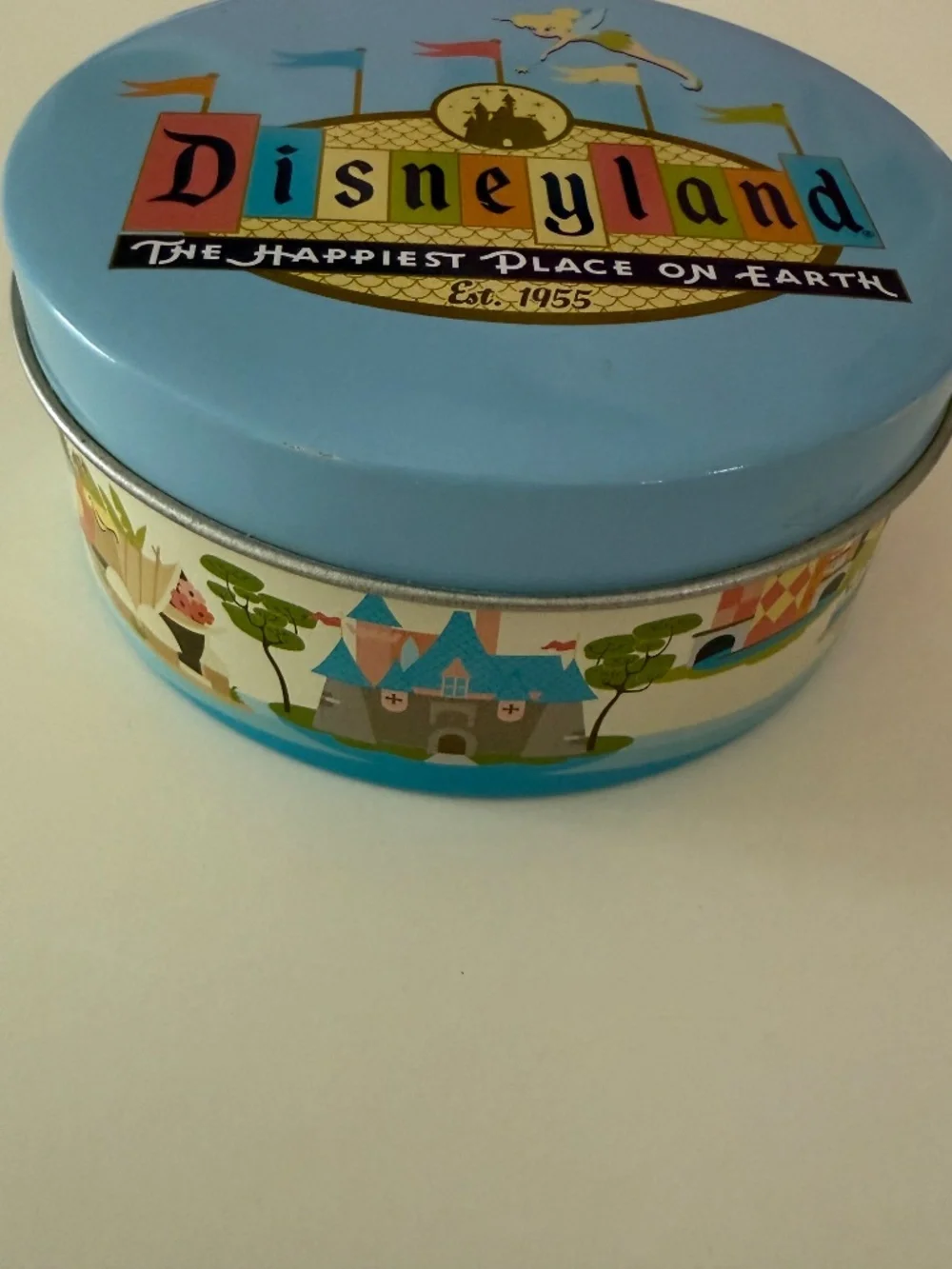 Rare! Vintage Disneyland 50th Anniversary Round Notepaper Tin - Loose Paper