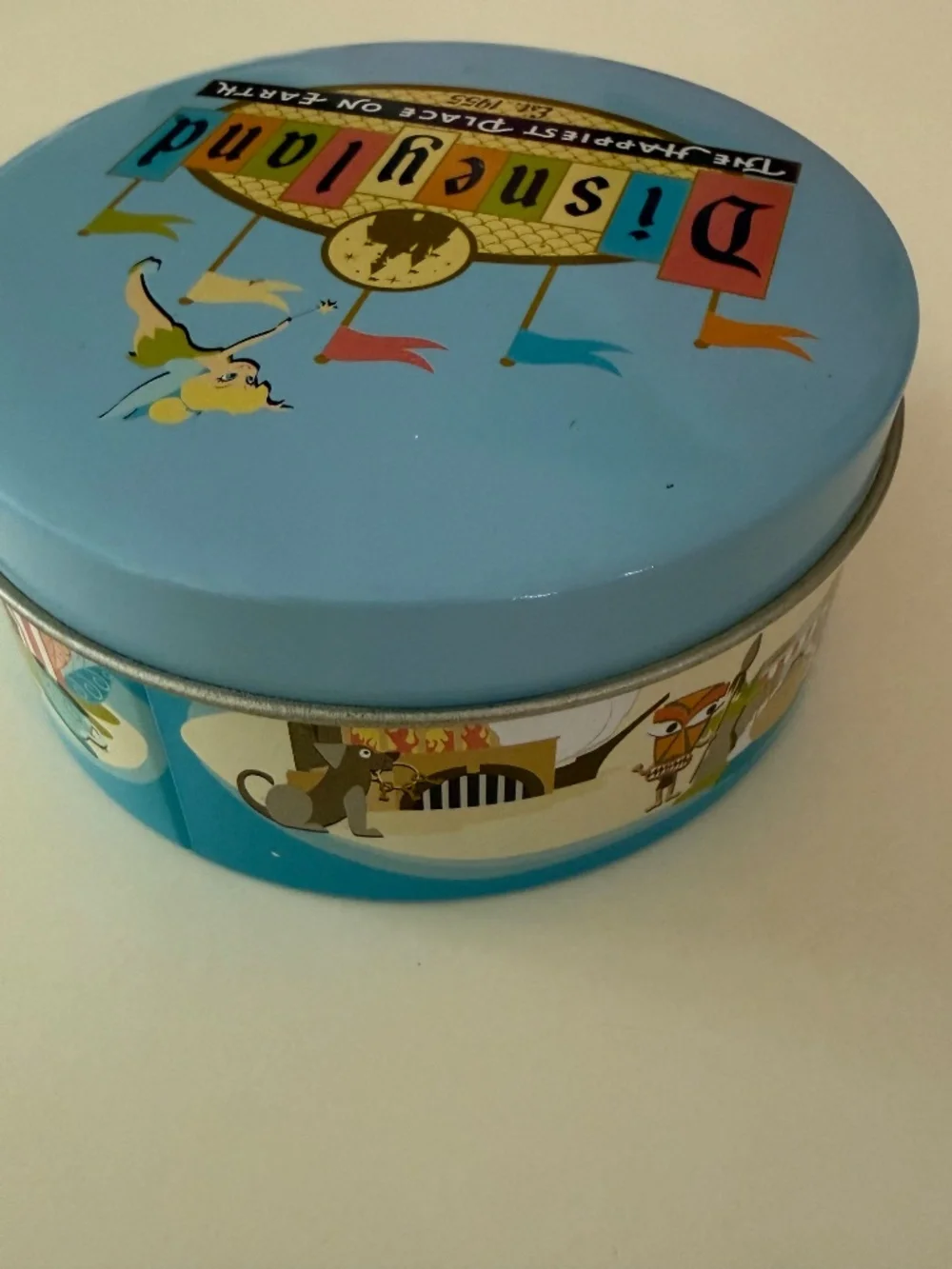 Rare! Vintage Disneyland 50th Anniversary Round Notepaper Tin - Loose Paper