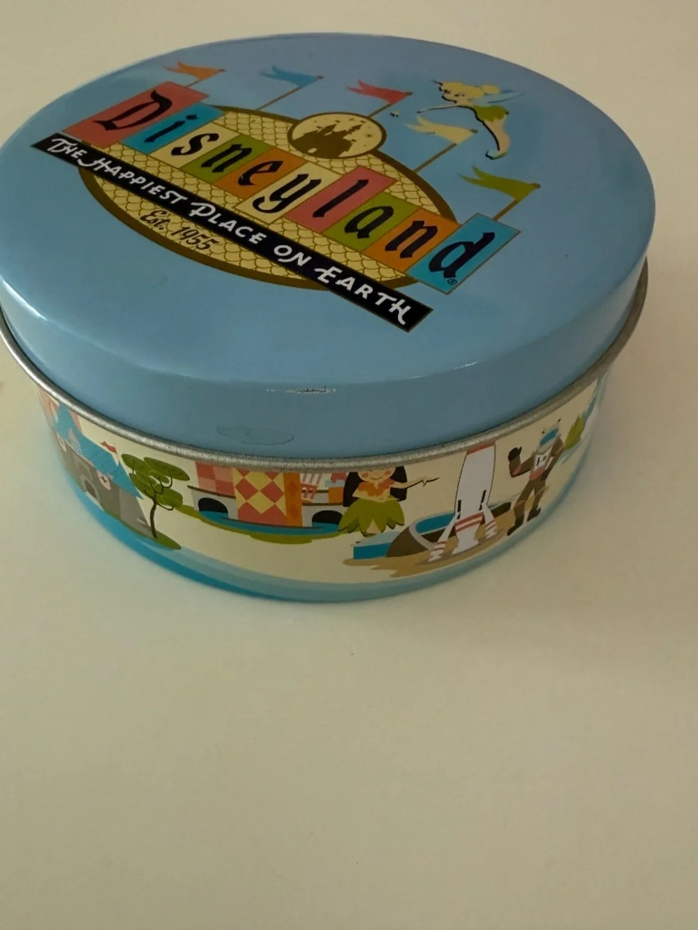 Rare! Vintage Disneyland 50th Anniversary Round Notepaper Tin - Loose Paper