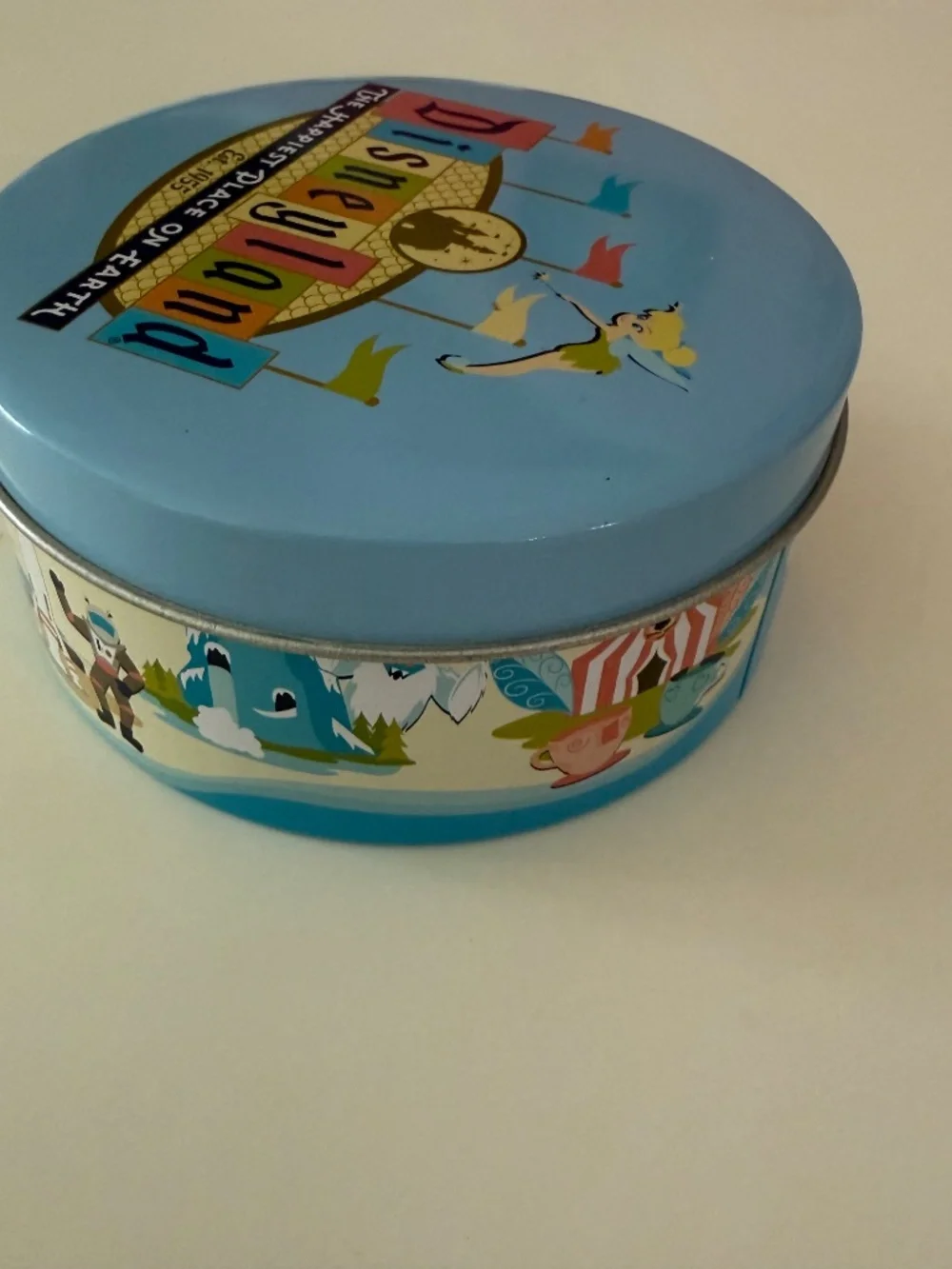 Rare! Vintage Disneyland 50th Anniversary Round Notepaper Tin - Loose Paper