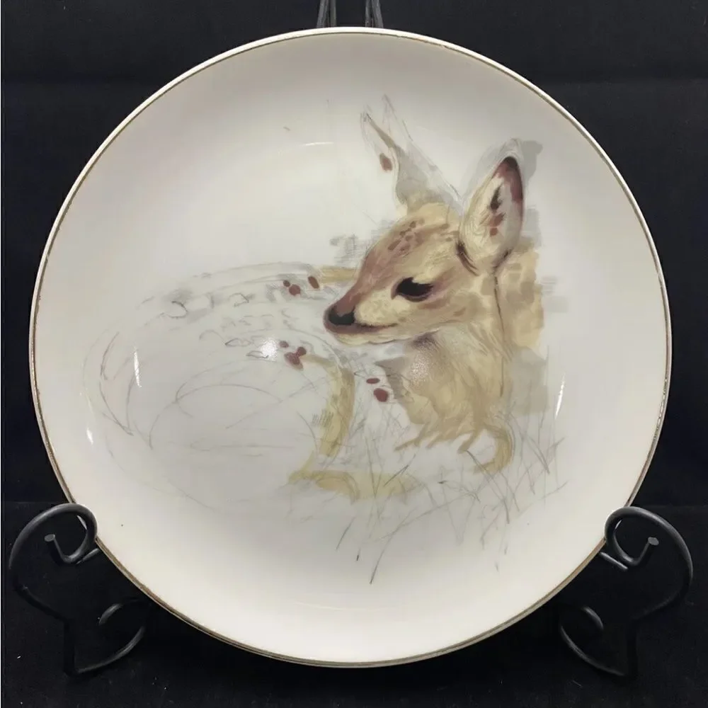 WOODLAND HAVEN ENESCO VINTAGE 1976 COLLECTOR PLATE HANS PAUL LUETCKE DEER Fawn‎