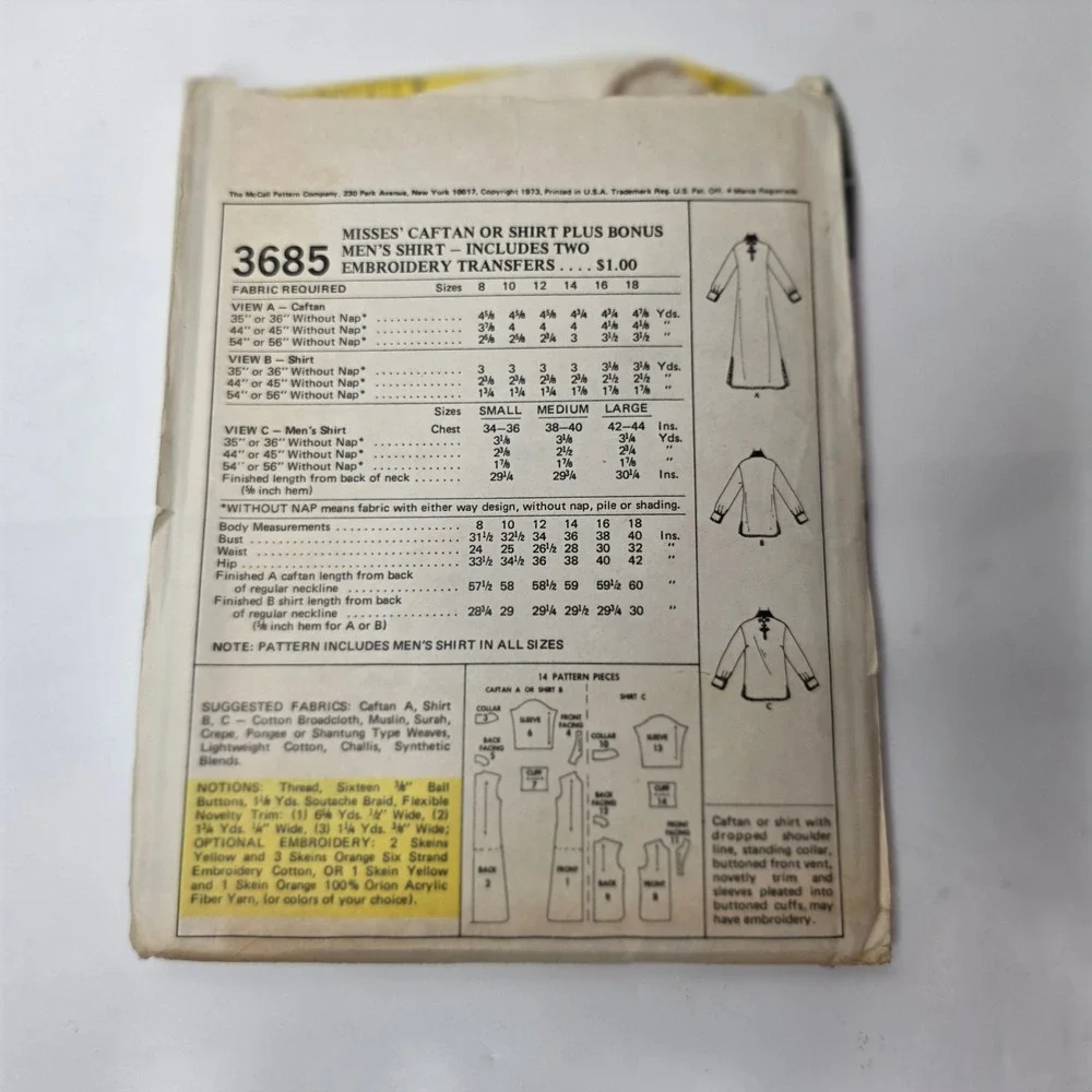 McCalls vintage 1973