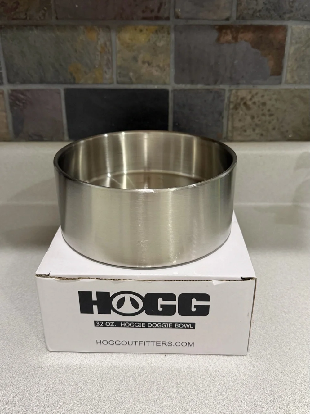 HOGG Stainless Steel Dog Bowl in Silver - 32 oz