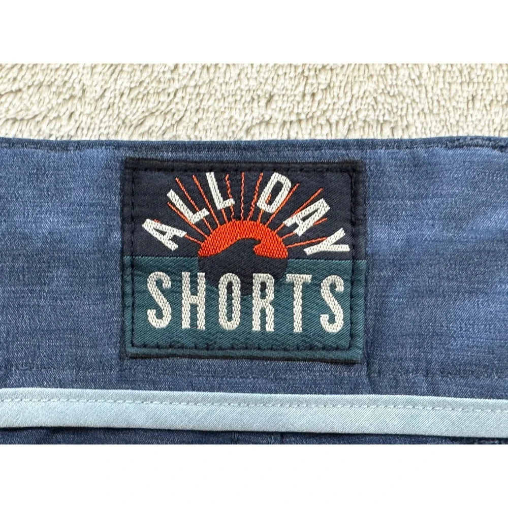 Faherty Mens All Day Stretch Hybrid Blue Shorts 34 Meas: 35x8.5