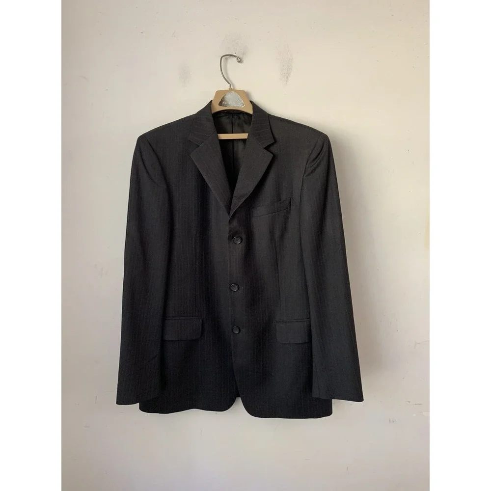 Banana Republic Mens Blazer 44 Black‎ Modern Italy Wool Suit Jacket Sport Coat