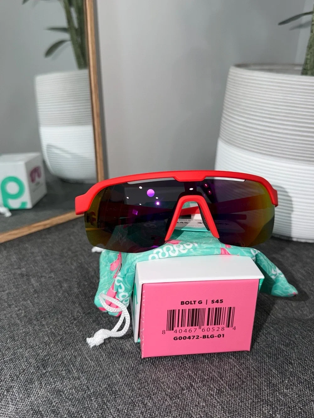 GOODR Bolt G Red Shield Sunglasses with Mirrored Lens