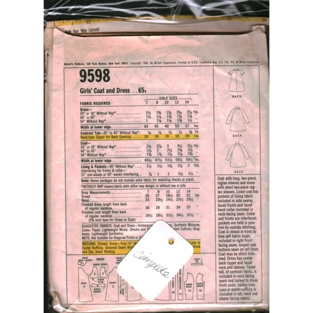 McCalls vintage 1968