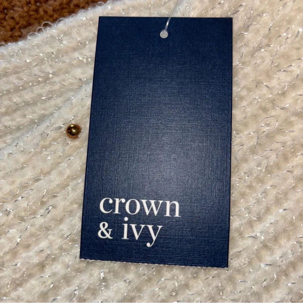 Crown & Ivy Ivory Pearl Knit Infinity Circle Scarf Women’s One Size NWT