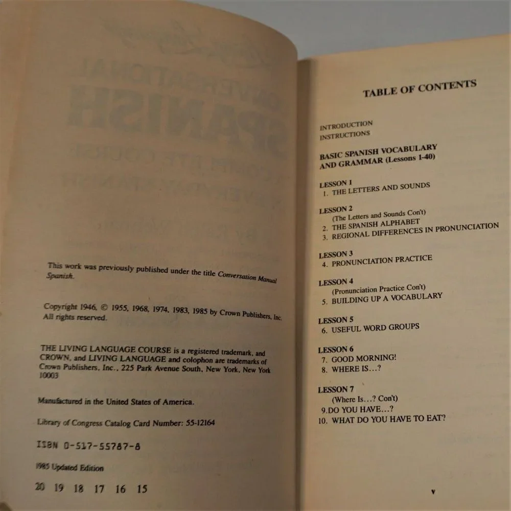 Conversational Spanish  A Complete Course in Everyday Spanish 1985 Paperback