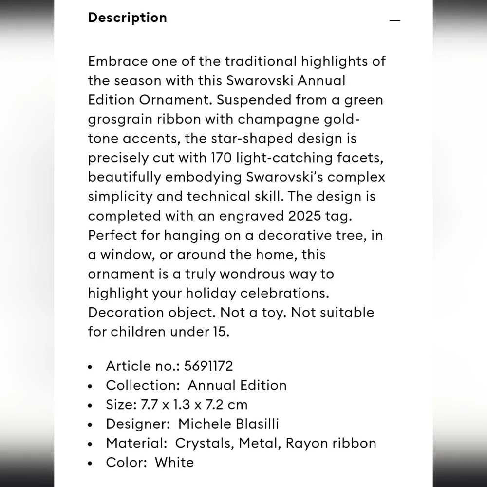 Swarovski new box