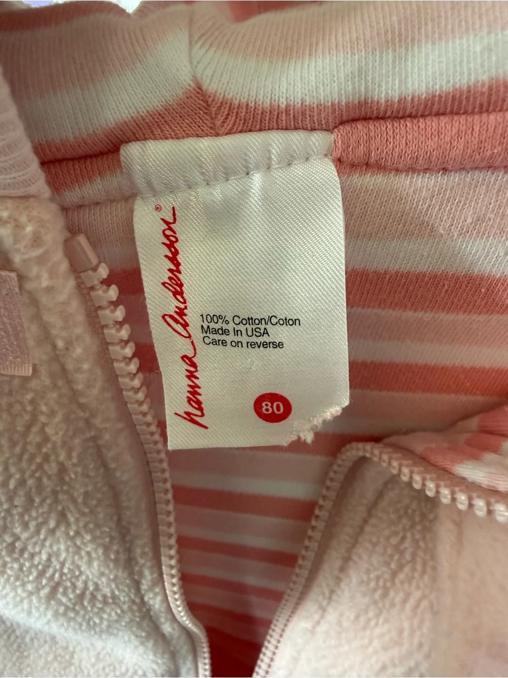 Hanna Andersson Bunting Fleece Hooded One-Piece - Light Pink