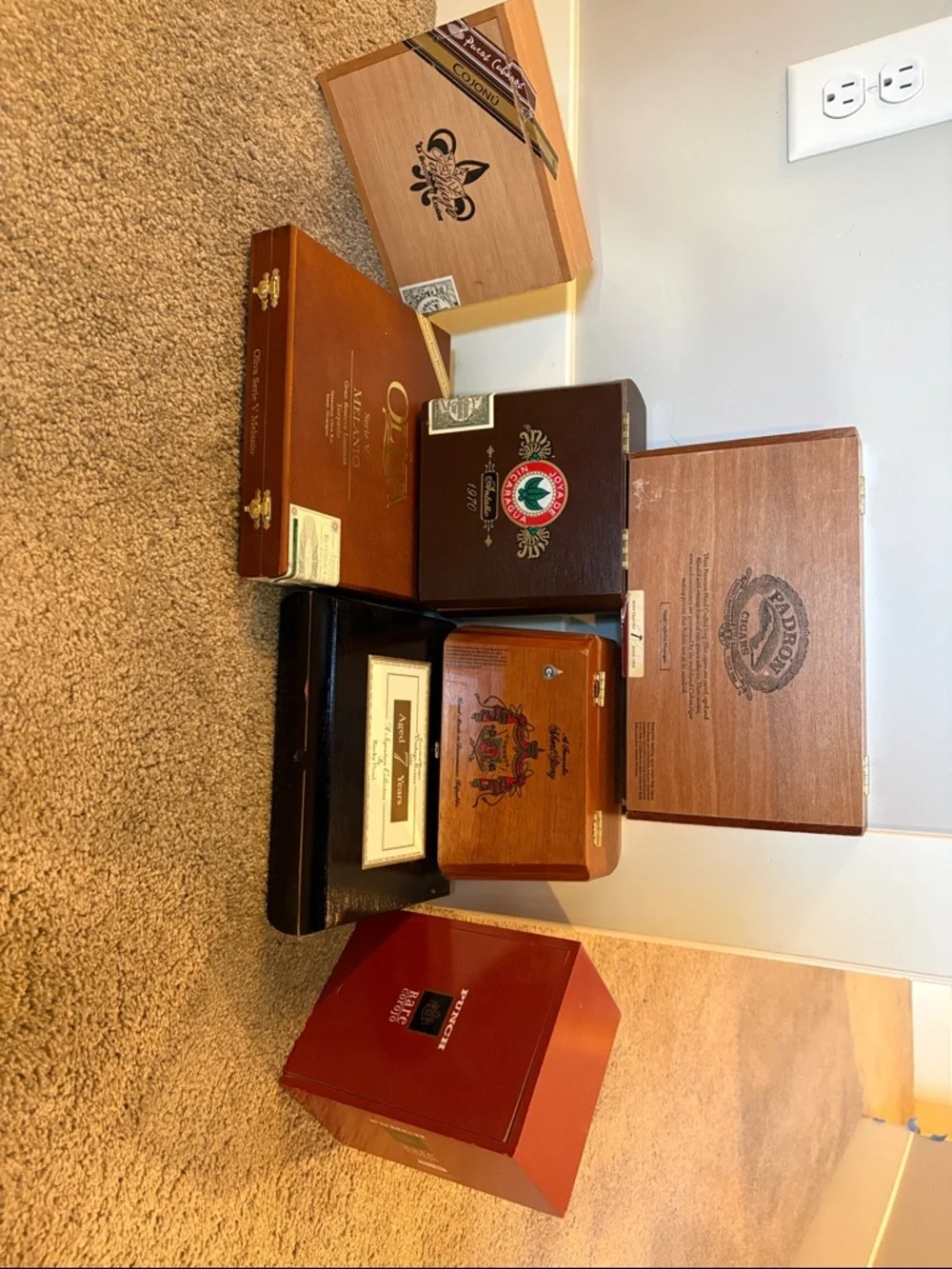 Assorted 7 Cigar Boxes - Brown Multi