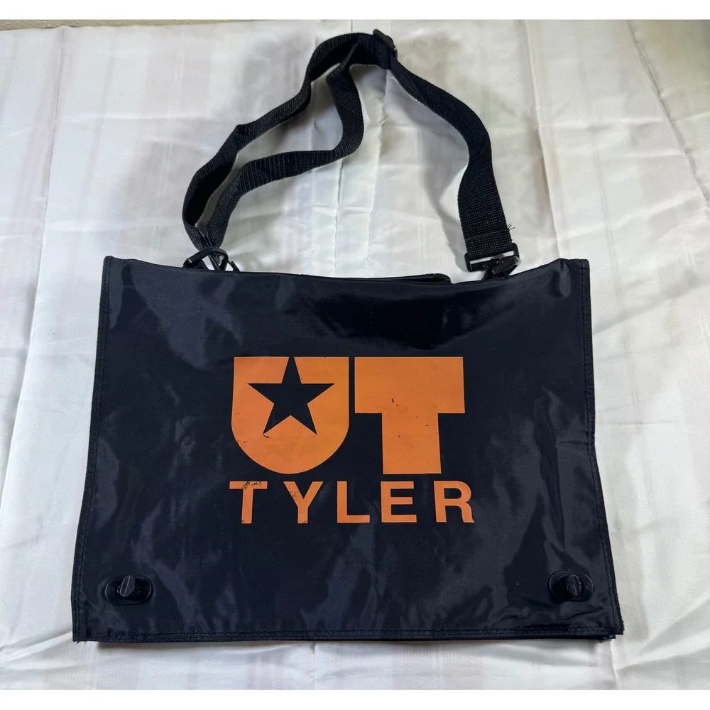 UT Tyler Patriots Messenger Bag Black Orange Blue Crossbody Nylon School Bag
