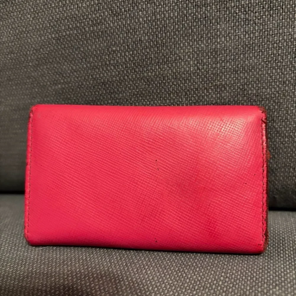 Prada Pink Saffiano Leather Key Case - Peony Pink - Authentic