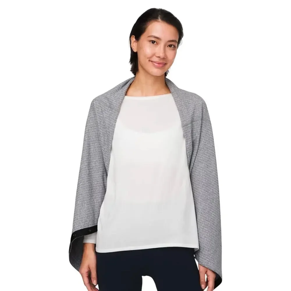 Lululemon Vinyasa Scarf Wrap, Black & Gray Herringbone