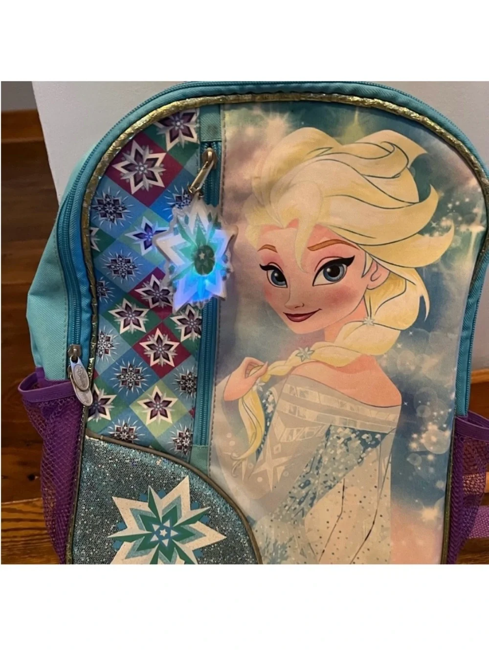 Disney Elsa Backpack in Blue, Purple & Teal with Snowflake Detail