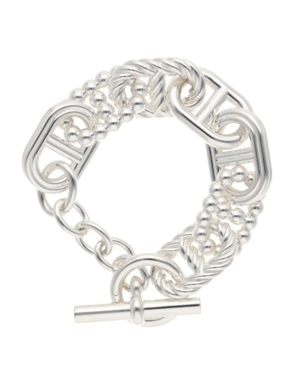 Hermes Chaine D'Ancre Alea II GM Silver Bracelet