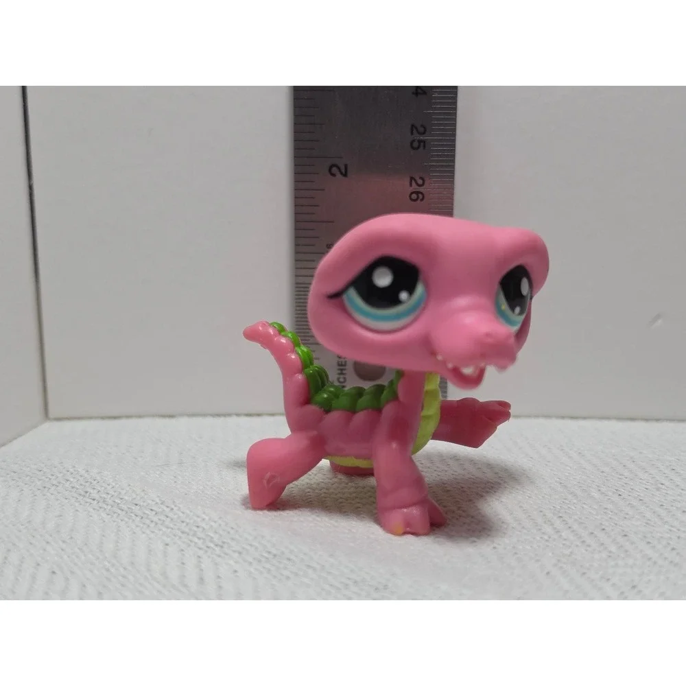 LPS Littlest Pet Shop Crocodile Figure, model #1464 pink green replacement Toy