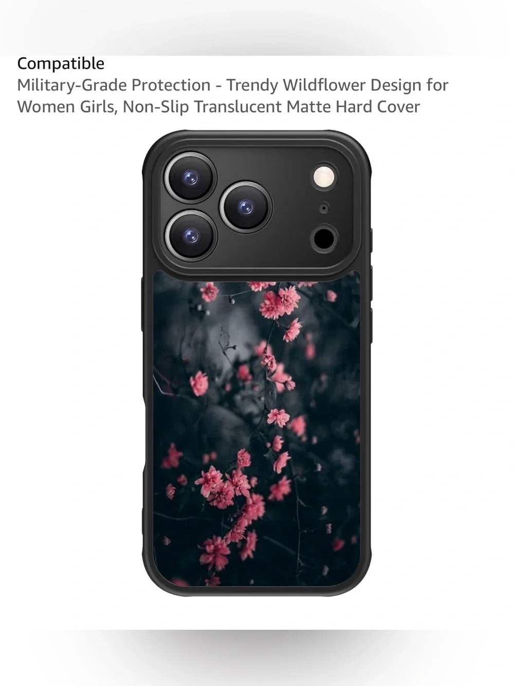 Phone case for I phone 17 PRO ,wireless charging compatible Mistic blooming plum