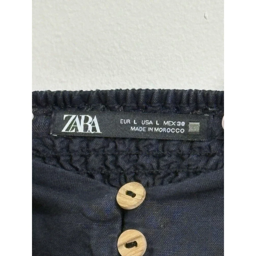 Zara navy linen