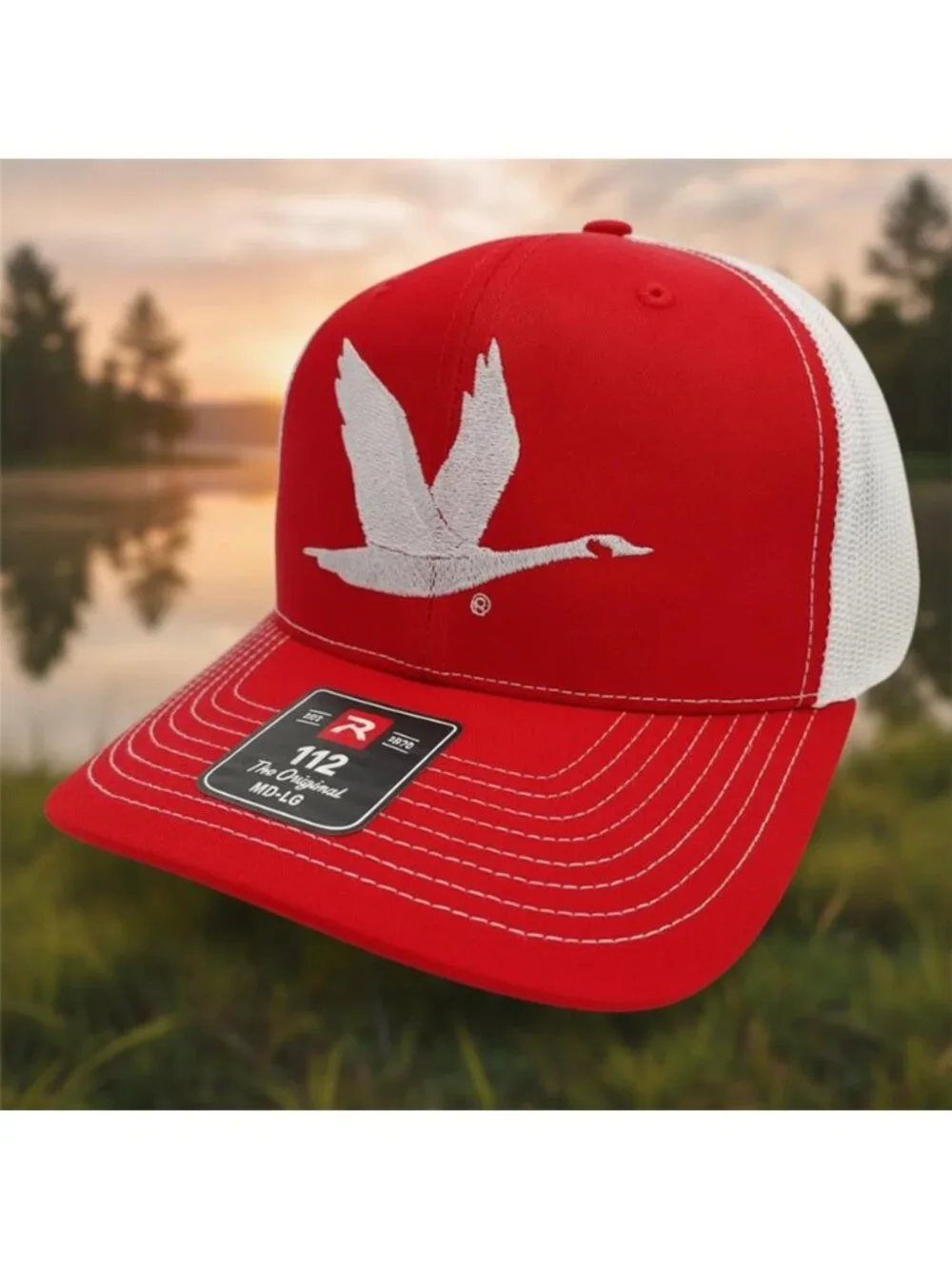 Wawa Goose Logo Embroidered Red White Richardson 112 Snapback Trucker Hat Retro