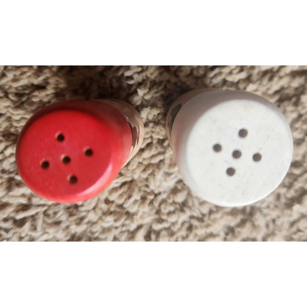 Vintage Wooden Chef Salt and Pepper Shakers Set Hand Painted Made in Japan 2.75